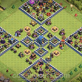 Base plan TH12 (design / layout) with Link, Anti 3 Stars, Hybrid for Farming 2023, #55