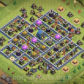 Base plan TH12 (design / layout) with Link, Anti 3 Stars, Hybrid for Farming 2023, #58