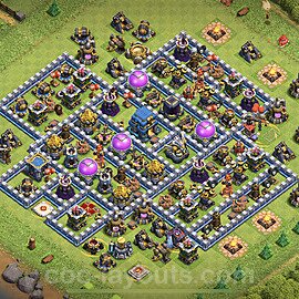 Diseño de aldea para farming Ayuntamiento 12 Copiar, Anti 3 Estrellas, Híbrido - COC TH12 Perfecta Distribucion 2023 + Enlace - #58