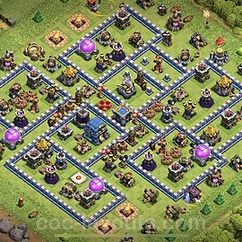 Base plan TH12 (design / layout) with Link, Anti Air / Electro Dragon for Farming 2023, #62