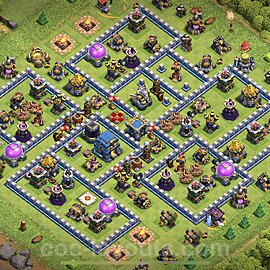 Municipio livello 12 Base + Link, Anti Air / Electro Dragon - Miglior Disposizione villaggio per Farming COC TH12 - #62