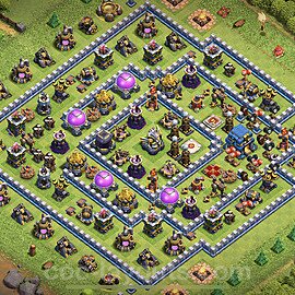 Diseño de aldea para farming Ayuntamiento 12 Copiar, Anti 3 Estrellas, Híbrido - COC TH12 Perfecta Distribucion 2023 + Enlace - #65