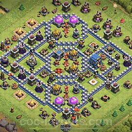 Base plan TH12 Max Levels with Link, Anti Air / Electro Dragon for Farming 2023, #66