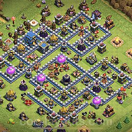 Base plan TH12 Max Levels with Link, Hybrid for Farming, #7