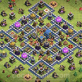 Base plan TH12 (design / layout) with Link, Anti 2 Stars for Farming 2023, #71