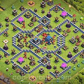 Base plan TH12 (design / layout) with Link, Anti Everything, Hybrid for Farming 2023, #77
