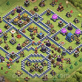 Base plan TH12 (design / layout) with Link, Anti 3 Stars for Farming 2024, #78