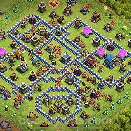 Municipio livello 12 Base + Link, Anti 3 stelle - Miglior Disposizione villaggio per Farming COC 2025 TH12 - #78