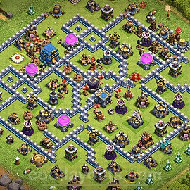 Base plan TH12 Max Levels with Link, Hybrid for Farming 2023, #80