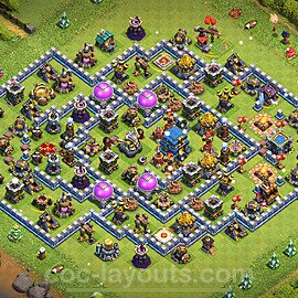 Base plan TH12 (design / layout) with Link, Anti 3 Stars for Farming 2024, #83