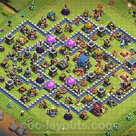 Diseño de aldea para farming Ayuntamiento 12 Copiar, Anti 3 Estrellas - COC TH12 Perfecta Distribucion 2025 + Enlace - #83