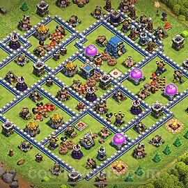 Base plan TH12 (design / layout) with Link, Anti Everything, Hybrid for Farming 2024, #85