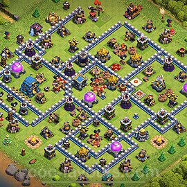 Municipio livello 12 Base + Link, Anti 3 stelle, Anti tutto - Miglior Disposizione villaggio per Farming COC 2024 TH12 - #88