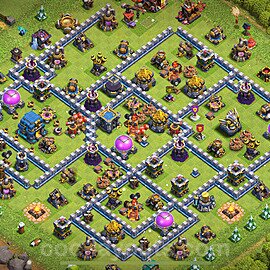 Diseño de aldea para farming Ayuntamiento 12 Copiar, Anti 3 Estrellas, Anti Todo - COC TH12 Perfecta Distribucion 2025 + Enlace - #88