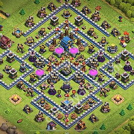 Municipio livello 12 Base + Link, Anti tutto, Ibrido - Miglior Disposizione villaggio per Farming COC 2026 TH12 - #95