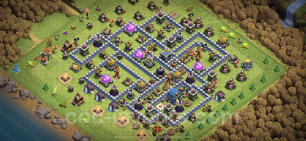 Base plan TH12 Max Levels with Link, Hybrid for Farming, #12