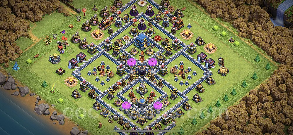 Base plan TH12 Max Levels with Link, Hybrid, Anti Everything for Farming, #13