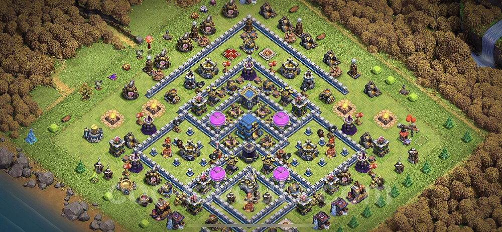 Base plan TH12 (design / layout) with Link, Hybrid, Anti Everything for Farming, #16