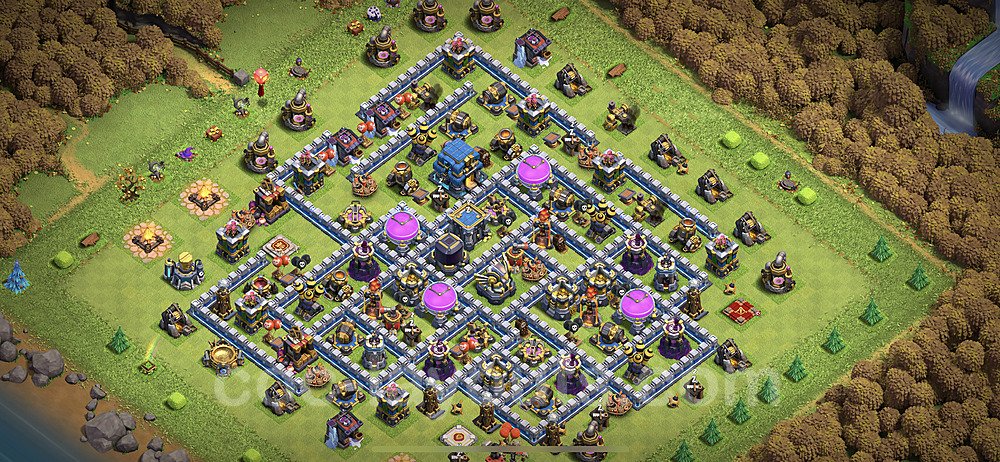 Base plan TH12 Max Levels with Link, Hybrid for Farming, #17