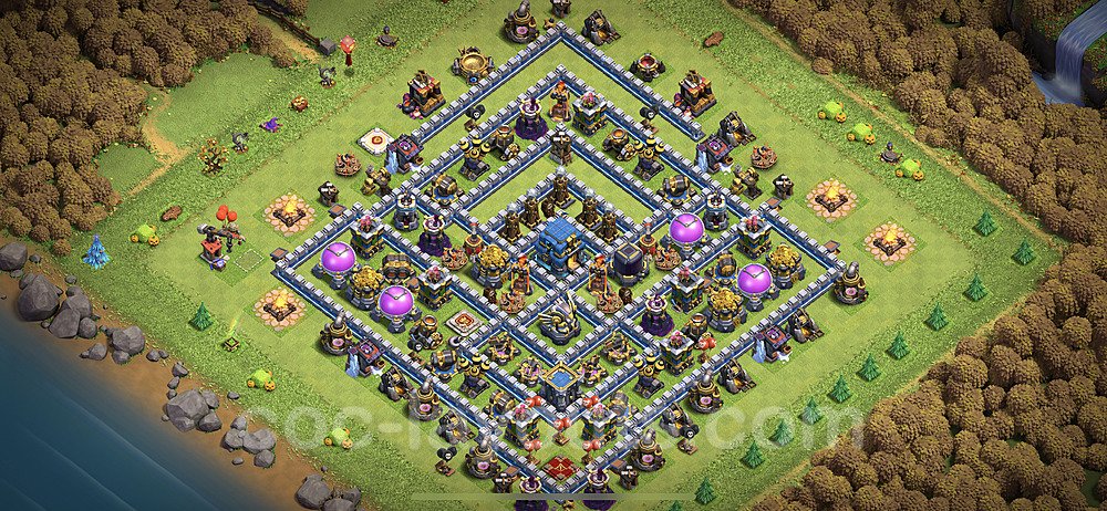 Base plan TH12 Max Levels with Link, Hybrid, Anti 3 Stars for Farming, #18