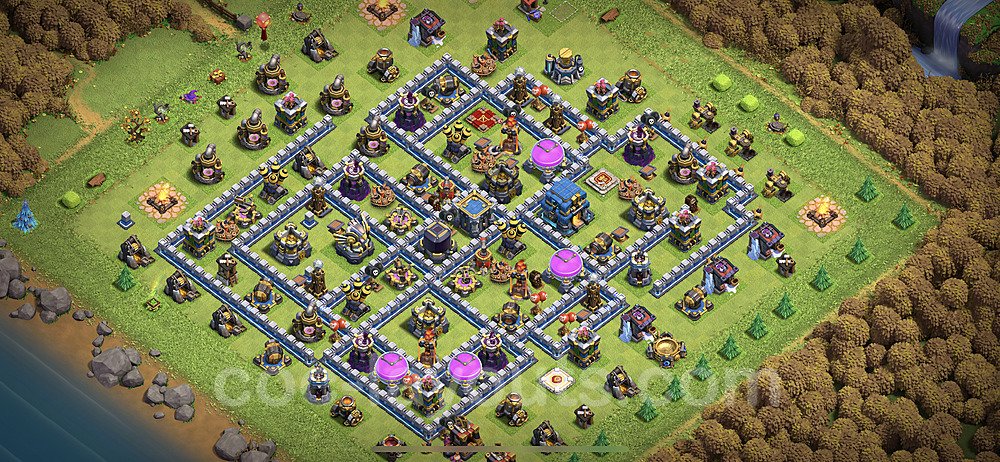 Base plan TH12 (design / layout) with Link, Hybrid, Anti Everything for Farming, #19
