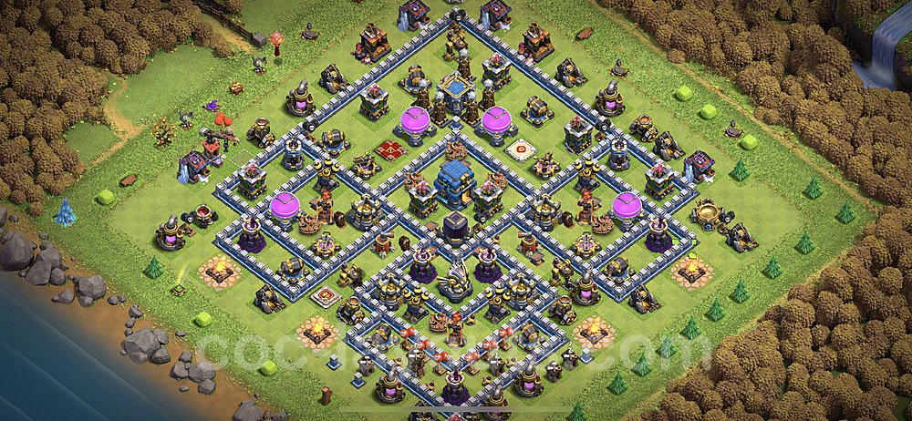 Base plan TH12 Max Levels with Link, Hybrid for Farming, #20