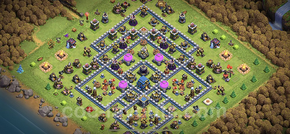 Base plan TH12 (design / layout) with Link, Hybrid, Anti 3 Stars for Farming, #21