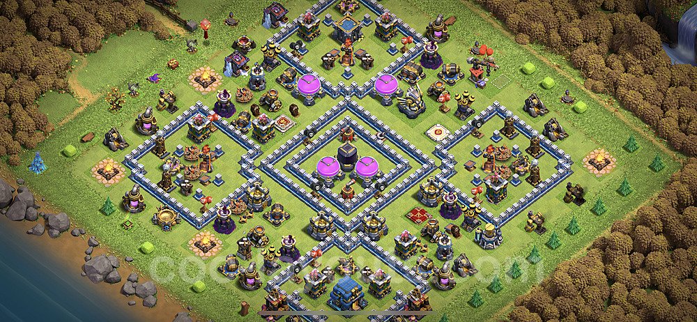 Base plan TH12 Max Levels with Link, Hybrid for Farming, #23