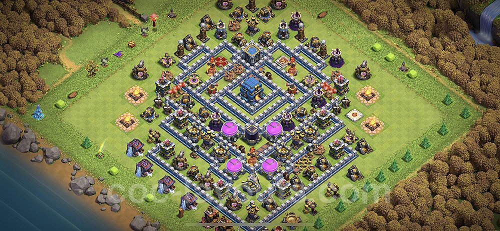 Base plan TH12 (design / layout) with Link, Hybrid, Anti Everything for Farming, #25