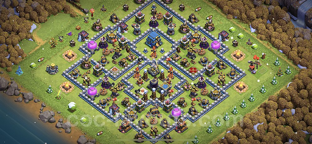 Base plan TH12 Max Levels with Link, Hybrid, Anti Everything for Farming, #26