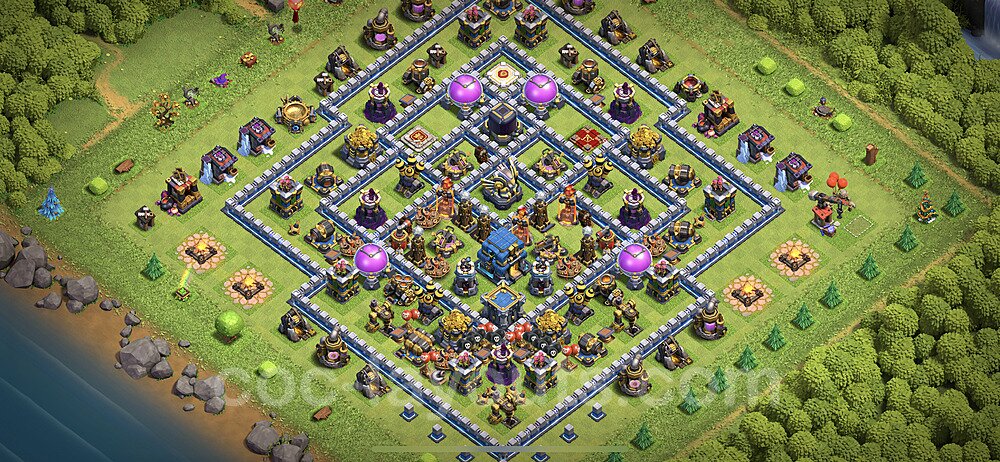 Base plan TH12 (design / layout) with Link, Anti 3 Stars, Anti Everything for Farming 2021, #32