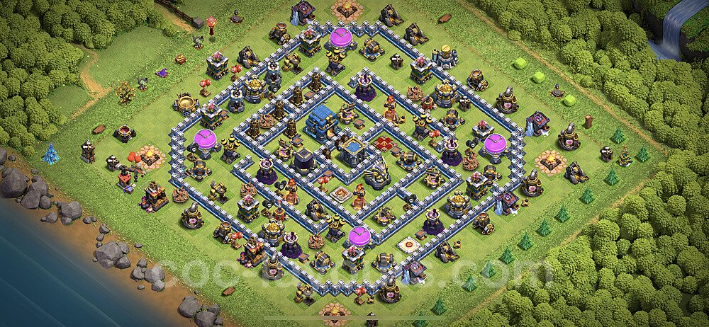 Base plan TH12 (design / layout) with Link, Anti Everything, Hybrid for Farming 2021, #33
