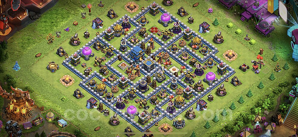 Base plan TH12 (design / layout) with Link, Anti Everything, Hybrid for Farming 2021, #35