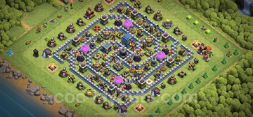 Base plan TH12 Max Levels with Link, Hybrid for Farming 2021, #38