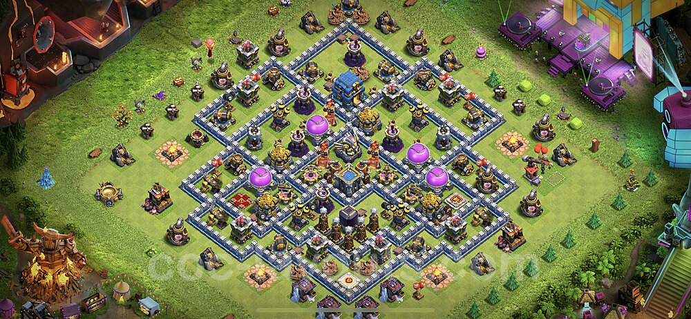 Base plan TH12 (design / layout) with Link, Anti Everything, Hybrid for Farming, #39