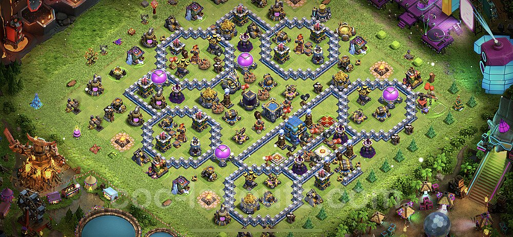 Base plan TH12 (design / layout) with Link, Anti Everything, Hybrid for Farming 2022, #40