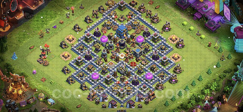 Base plan TH12 (design / layout) with Link, Anti 2 Stars, Hybrid for Farming 2022, #43
