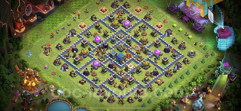 Base plan TH12 (design / layout) with Link, Anti 2 Stars for Farming, #45