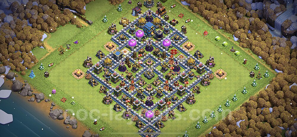 Base plan TH12 (design / layout) with Link, Anti 3 Stars, Hybrid for Farming 2023, #50