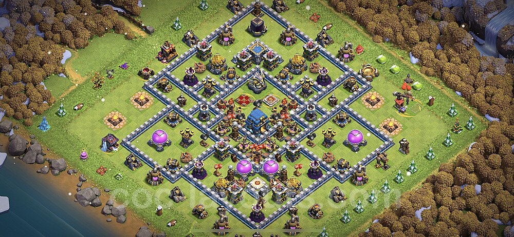 Base plan TH12 (design / layout) with Link, Anti 3 Stars, Anti Air / Electro Dragon for Farming 2023, #54