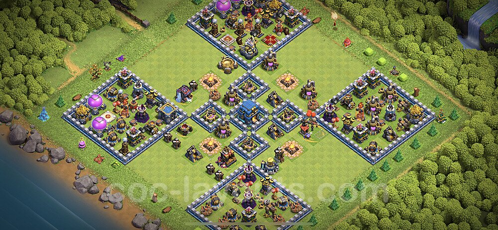 Base plan TH12 (design / layout) with Link, Anti 3 Stars, Hybrid for Farming 2023, #55