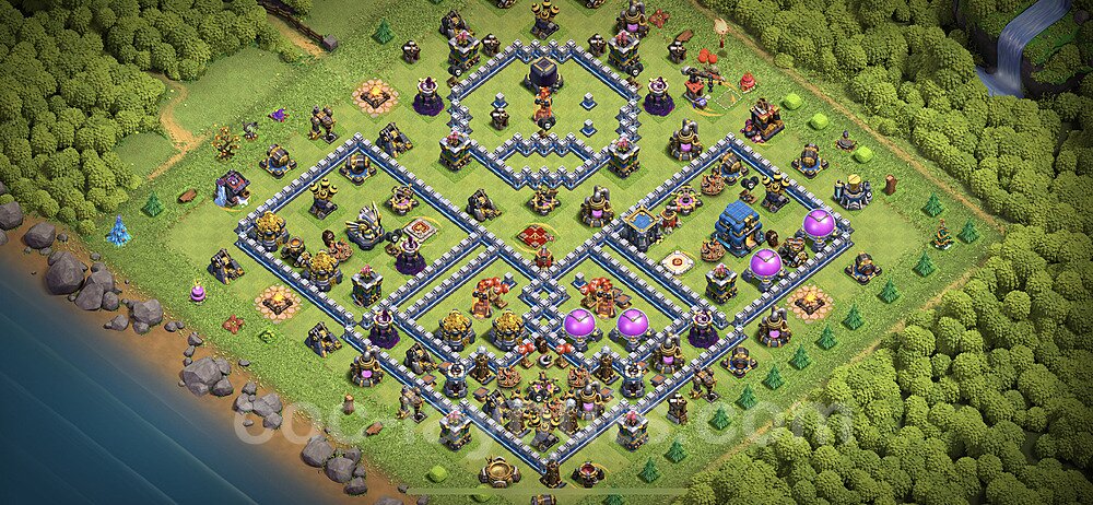 Base plan TH12 (design / layout) with Link, Anti 3 Stars for Farming 2023, #63
