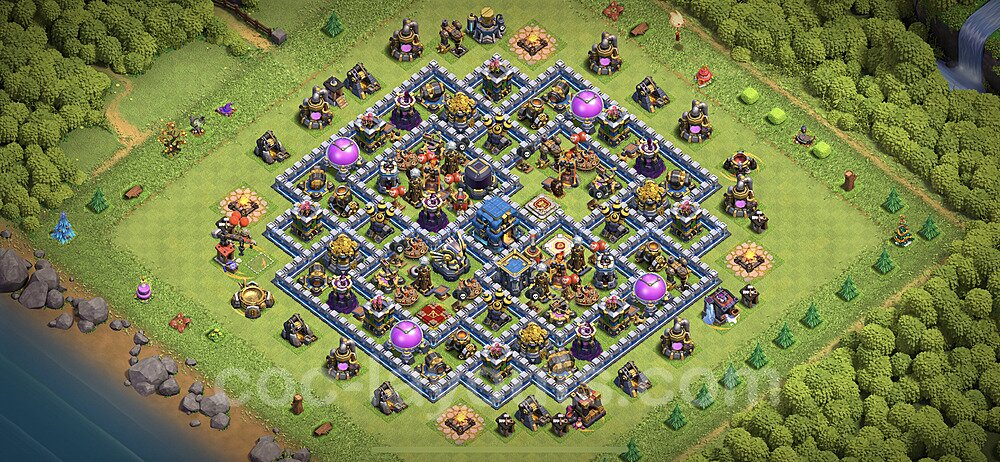 Base plan TH12 Max Levels with Link, Hybrid for Farming 2023, #68