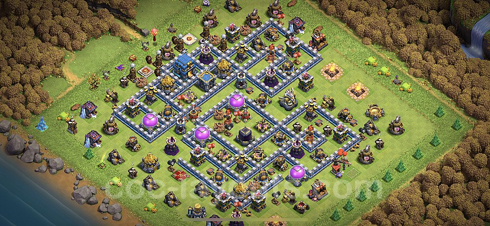 Base plan TH12 Max Levels with Link, Hybrid for Farming, #7