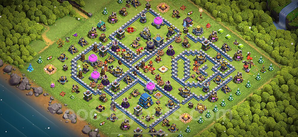 Base plan TH12 (design / layout) with Link, Anti 3 Stars for Farming 2024, #74