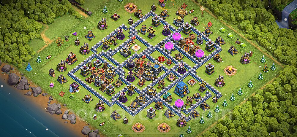 Base plan TH12 (design / layout) with Link, Anti 3 Stars, Anti Everything for Farming 2024, #76