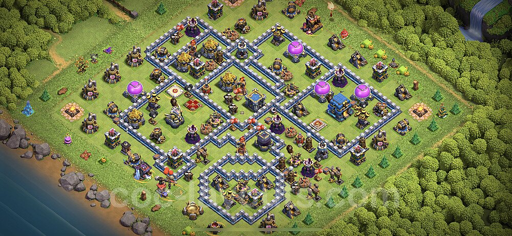 Base plan TH12 (design / layout) with Link, Anti 3 Stars for Farming 2023, #78