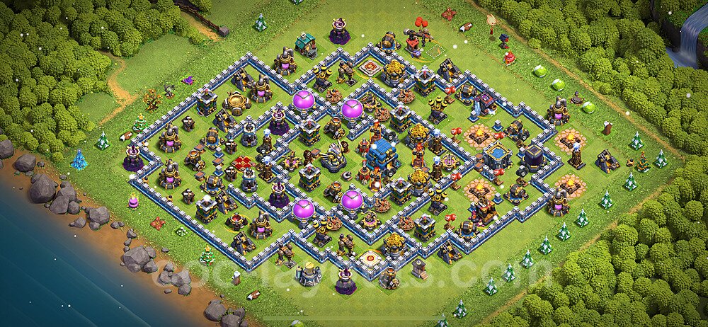 Base plan TH12 (design / layout) with Link, Anti 3 Stars for Farming 2024, #83