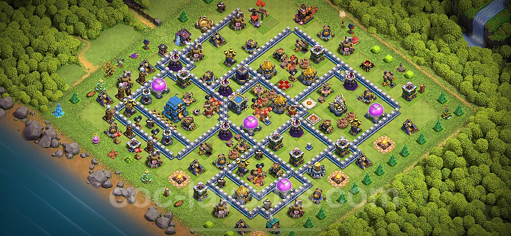 Base plan TH12 (design / layout) with Link, Anti 3 Stars, Anti Everything for Farming 2024, #88