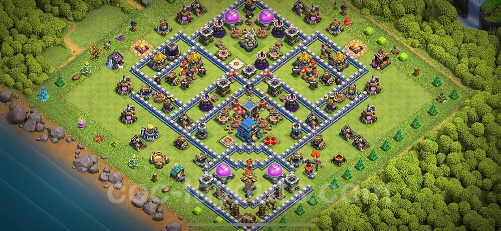 Base plan TH12 (design / layout) with Link, Anti 3 Stars, Anti Everything for Farming 2024, #89